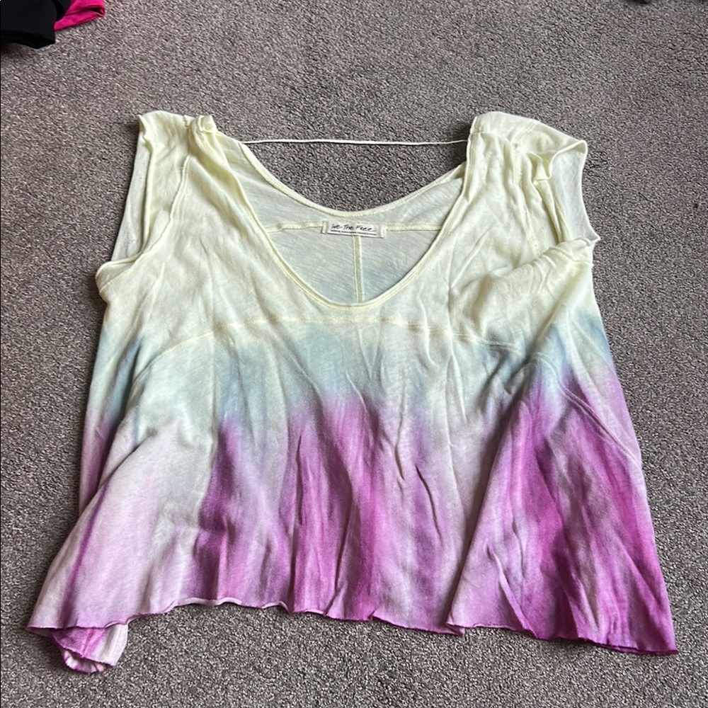 Free People Tie Dye Sleeveless Relaxed Tee